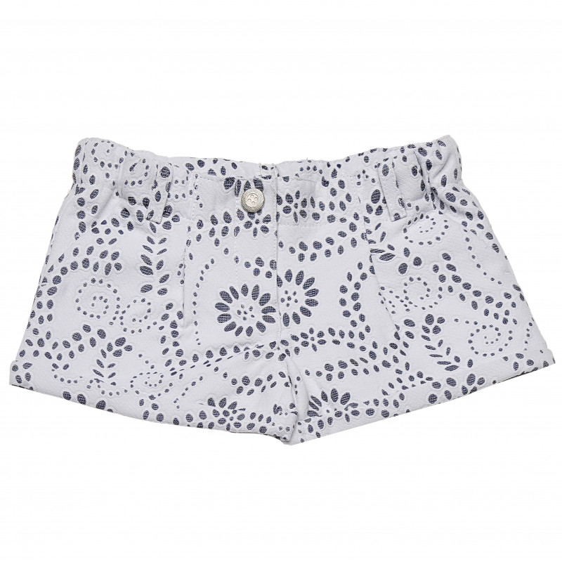 Къси панталони с флорални мотиви за момиче сиви  126711