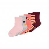 Комплект от 5 броя разноцветни чорапи за момиче Name it 127788 2
