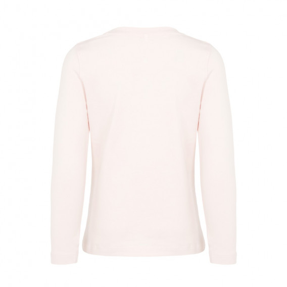 Блуза от органичен памук с пришити цветенца за момиче бледо розова Name it 127974 2