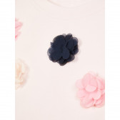 Блуза от органичен памук с пришити цветенца за момиче бледо розова Name it 127975 3