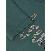 Блуза от органичен памук с надпис Vendredi за момиче зелена Name it 127987 3