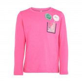 Блуза от органичен памук с апликация за момиче розова Name it 128003 