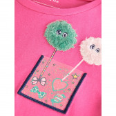 Блуза от органичен памук с апликация за момиче розова Name it 128005 3