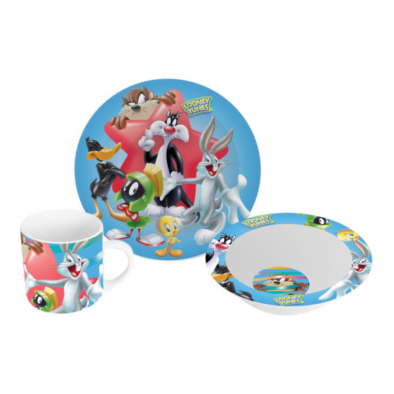 Порцеланов комплект за хранене в подаръчна опаковка, Happy Friends Breakfast Looney Tunes 128405 