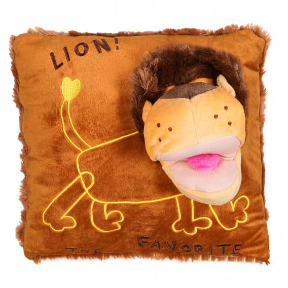 Възглавничка марионетка - лъв, 38 х 38 см Amek toys 128471 2