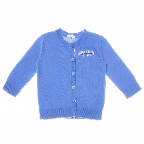 Памучна жилетка за бебе за момче синя Benetton 130149 