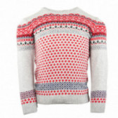 Плетен пуловер за момче сив Benetton 130189 