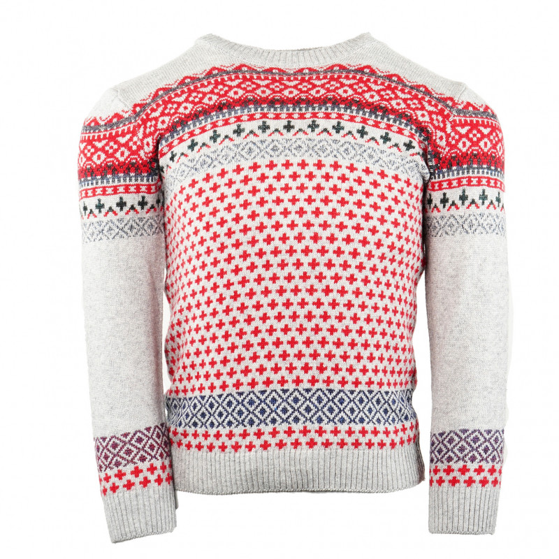 Плетен пуловер за момче сив  130189