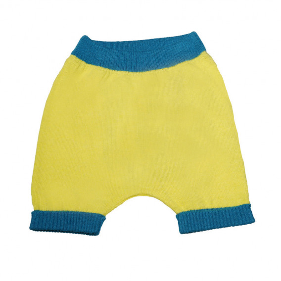 Панталони със сини акценти за бебе, жълти Benetton 130194 