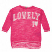 Пуловер с къс ръкав за момиче розов Benetton 130216 