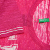 Пуловер с къс ръкав за момиче розов Benetton 130219 4