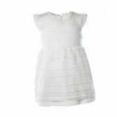 Памучна рокля за бебе за момиче бяла Benetton 130226 