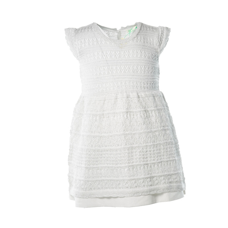 Памучна рокля за бебе за момиче бяла  130226