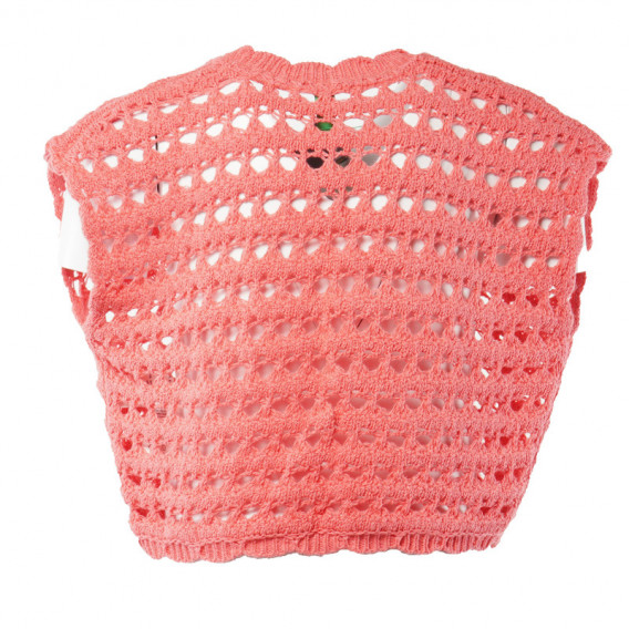Плетена жилетка за момиче розова Benetton 130240 2