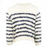 Плетен пуловер за момиче бял Benetton 130325 2