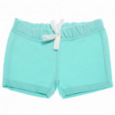 Памучни къси панталони за бебе за момиче зелени Benetton 130412 