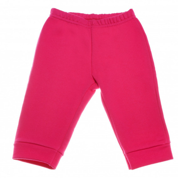 Памучни спортни панталони за бебе за момиче розови Benetton 130419 