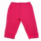 Памучни спортни панталони за бебе за момиче розови Benetton 130420 2