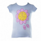 Памучна тениска за момиче лилава Benetton 130576 