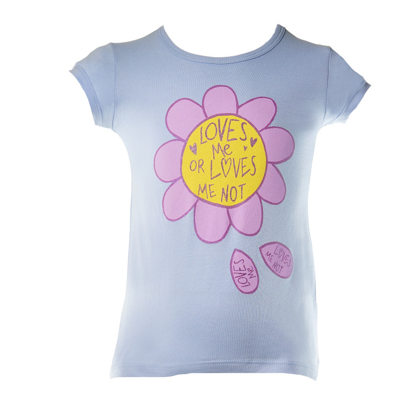 Памучна тениска за момиче лилава  130576