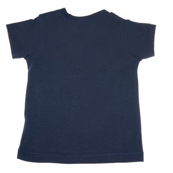 Памучна тениска за бебе за момче синя Benetton 130618 2