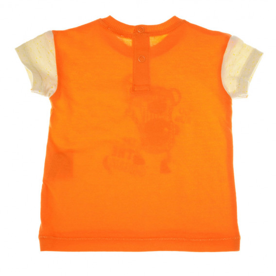 Памучна тениска за бебе оранжева Benetton 130639 2