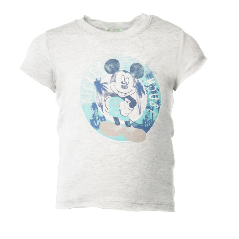 Памучна тениска за бебе за момче сива  130653