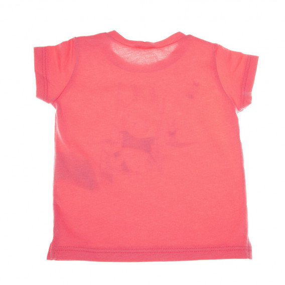 Памучна тениска за бебе за момиче розова Benetton 130657 2