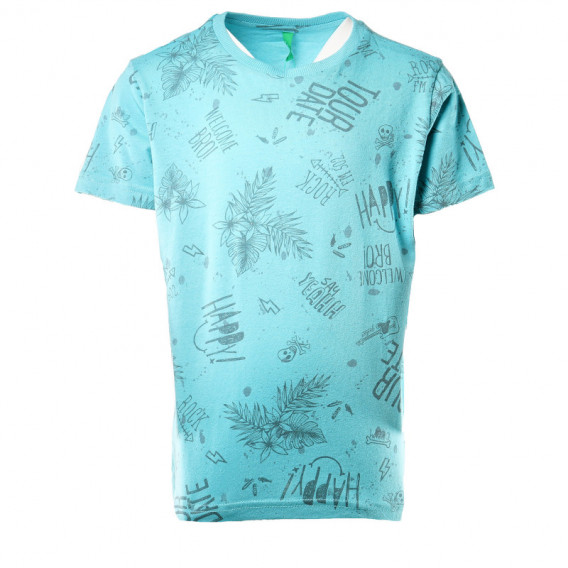 Памучна тениска за момче синя Benetton 130671 2