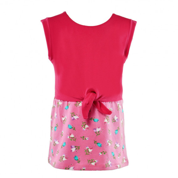 Памучна рокля за момиче розова Benetton 130686 2