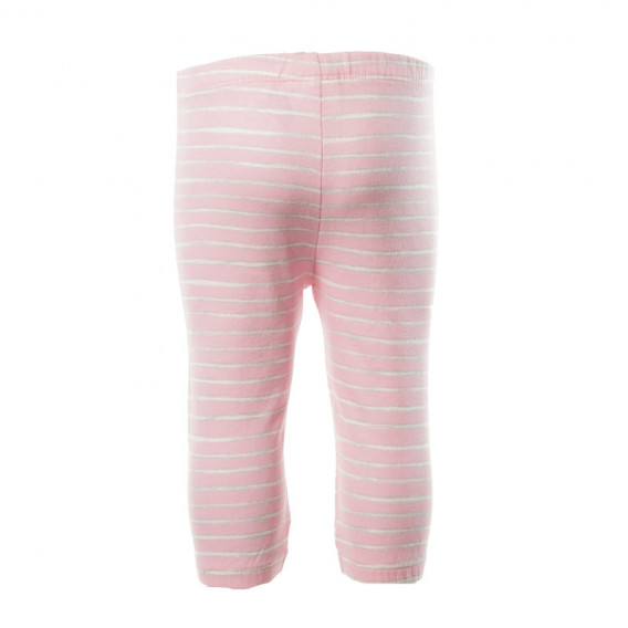 Памучни панталони за бебе за момиче розови Benetton 130718 2