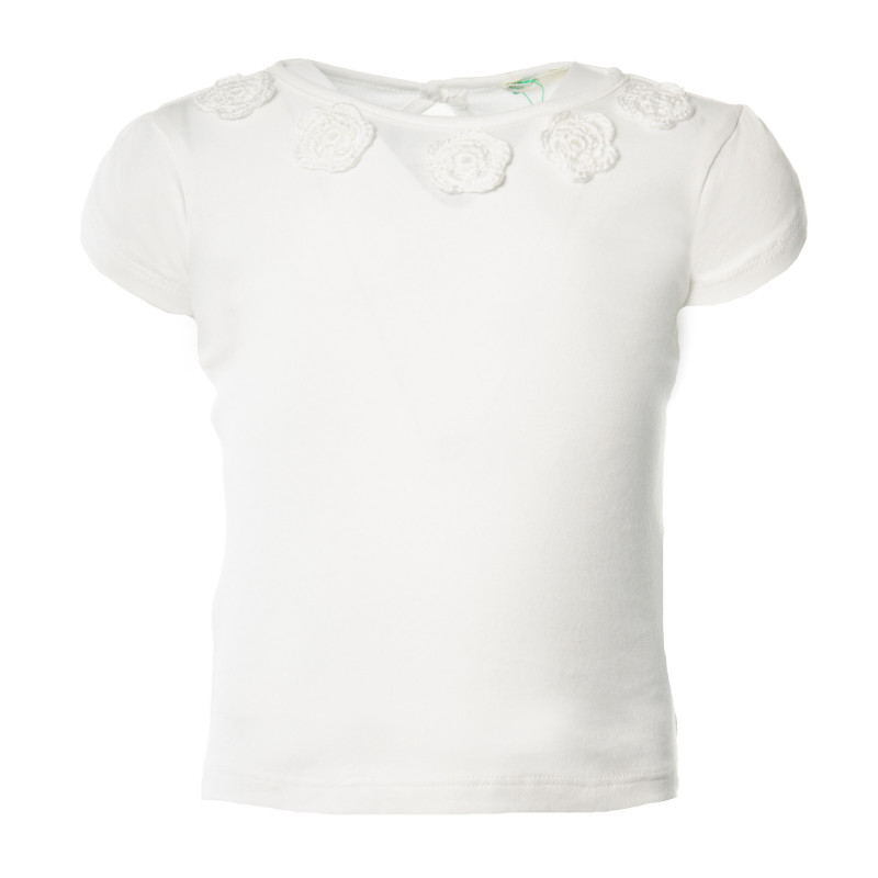 Памучна тениска за бебе за момиче бяла  130755