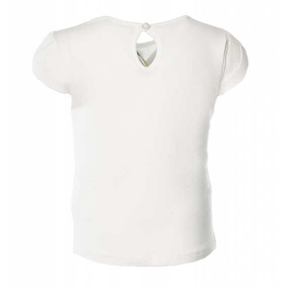 Памучна тениска за бебе за момиче бяла Benetton 130756 2