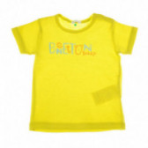Памучна тениска за бебе жълта Benetton 130786 
