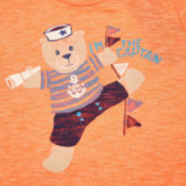 Тениска за бебе оранжева Benetton 130909 3