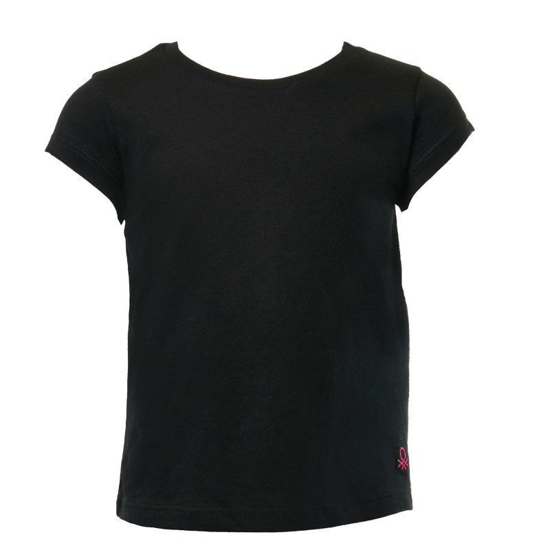 Памучна тениска за момиче черна  130962