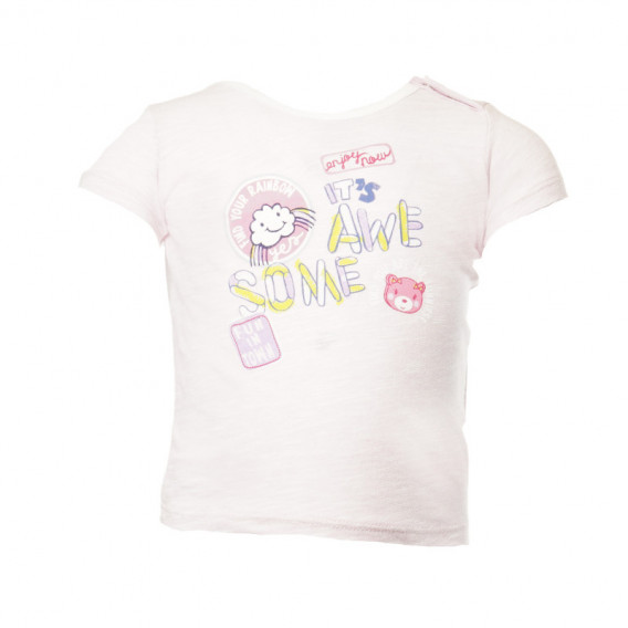 Тениска за бебе за момиче розова Benetton 131015 