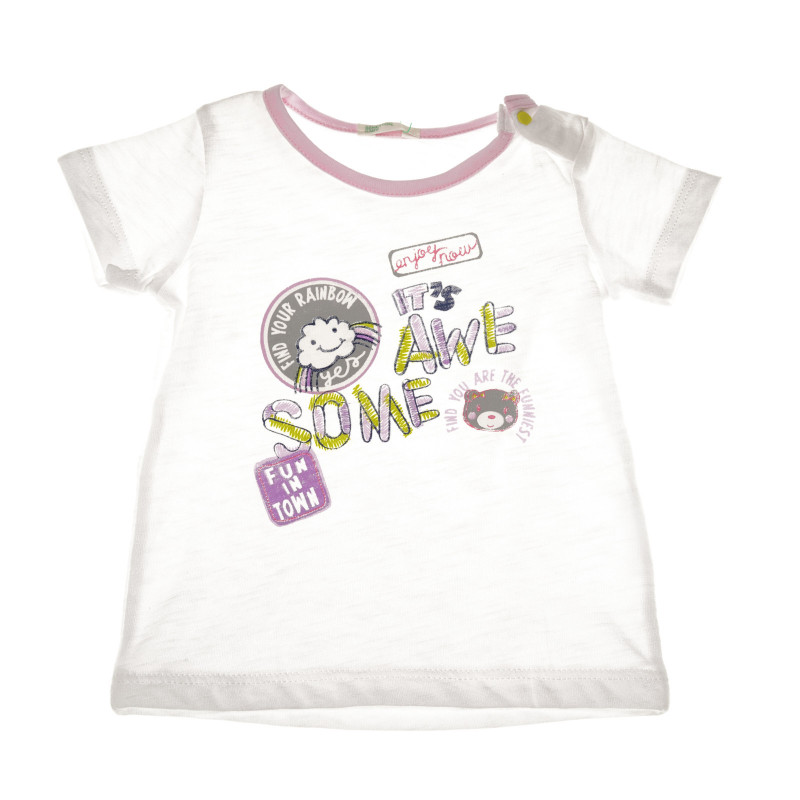 Тениска за бебе за момиче бяла  131021