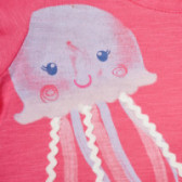Памучна тениска за бебе за момиче розова Benetton 131029 2