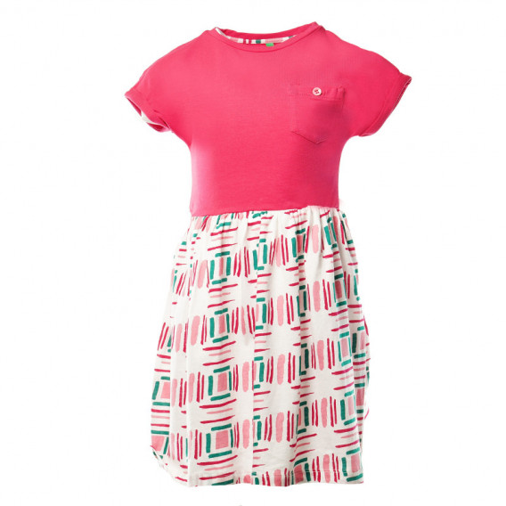 Памучна рокля за момиче розова Benetton 131067 