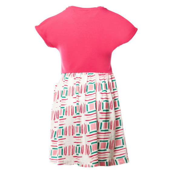 Памучна рокля за момиче розова Benetton 131068 2