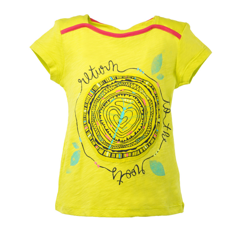 Памучна тениска за момиче жълта  131114