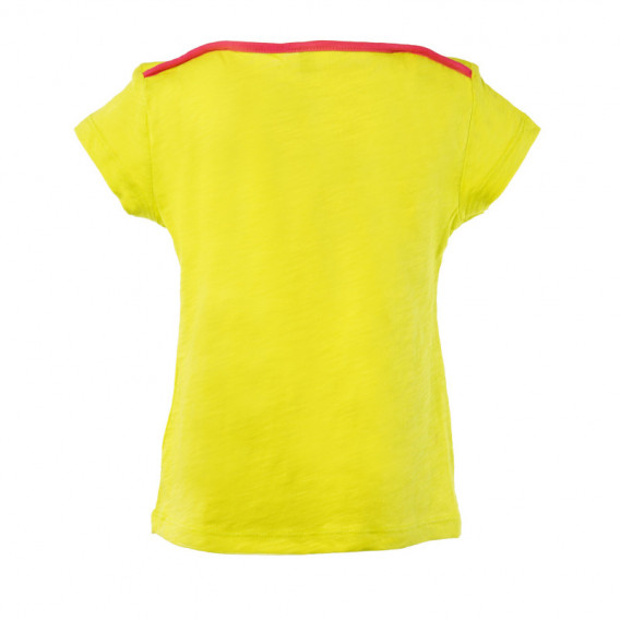 Памучна тениска за момиче жълта Benetton 131115 2