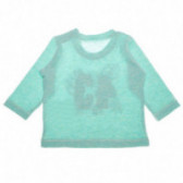 Памучна блуза с 3/4 ръкав за бебе зелена Benetton 131145 2