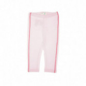 Памучни спортни панталони за бебе за момиче розови Benetton 131151 