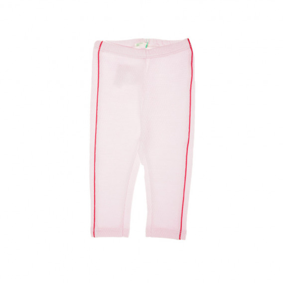 Памучни спортни панталони за бебе за момиче розови Benetton 131151 