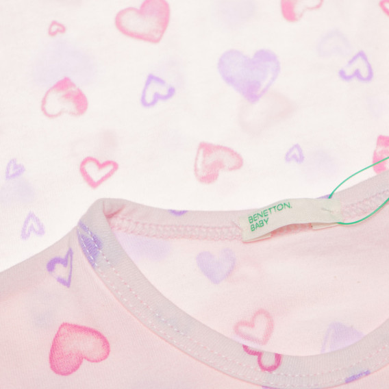 Памучна блуза с дълъг ръкав за бебе за момиче розова Benetton 131179 6