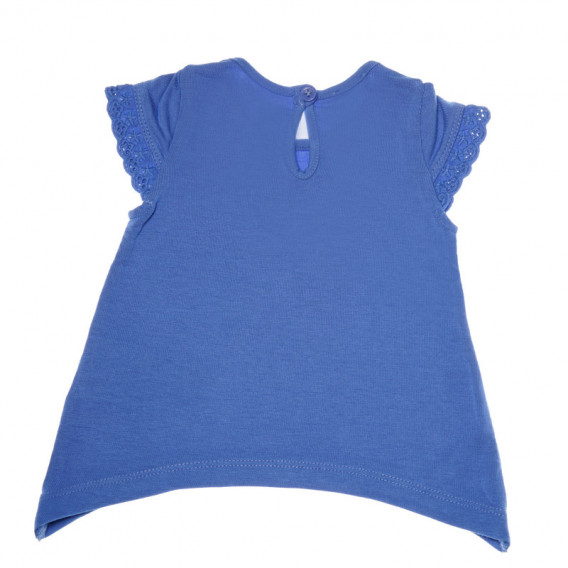 Памучна тениска за бебе за момиче синя Benetton 131205 2