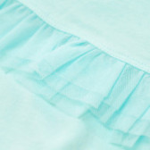 Памучна тениска за момиче с пеперуди, синя Benetton 131236 4