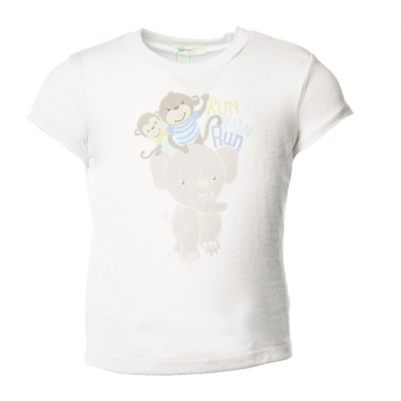 Тениска за бебе бяла Benetton 131284 